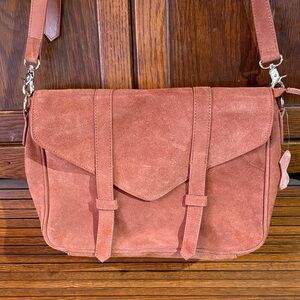 VOLETTA Suede Crossbody Bag - BURNT ORANGE